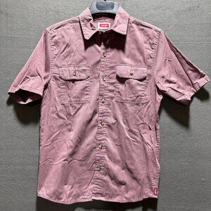 Wrangler Sable Heather Button Up Collared Short Sleeve Relaxed Fit Men's Small